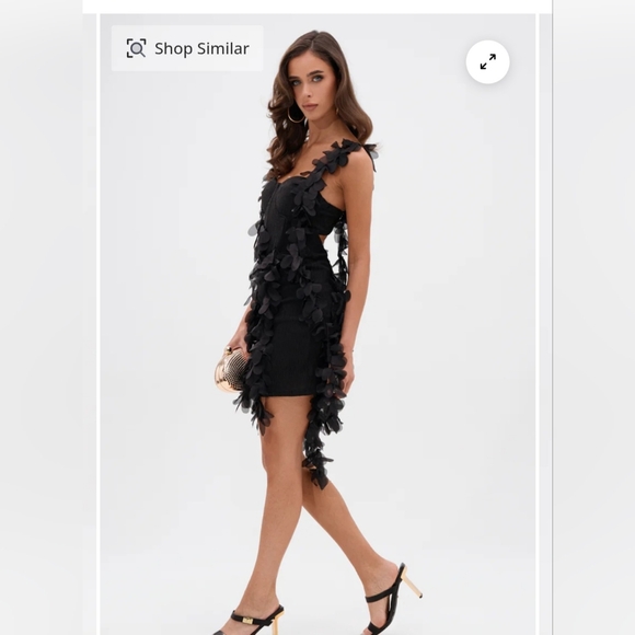 AKIRA COVER GIRL MIN DRESS WITH FLORAL APPLIQUES SIZE SMALL NWT - Picture 6 of 8